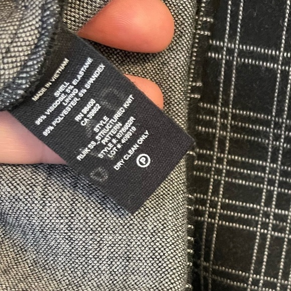 Theory Rijik Dress Black Plaid Structured Knit Shift 4 dark academia old money - Picture 7 of 8